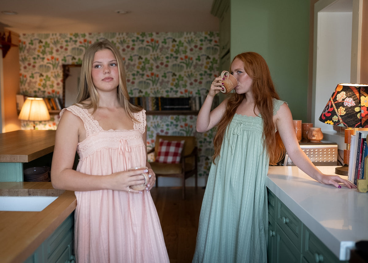 Wren Dress – Green & Peach