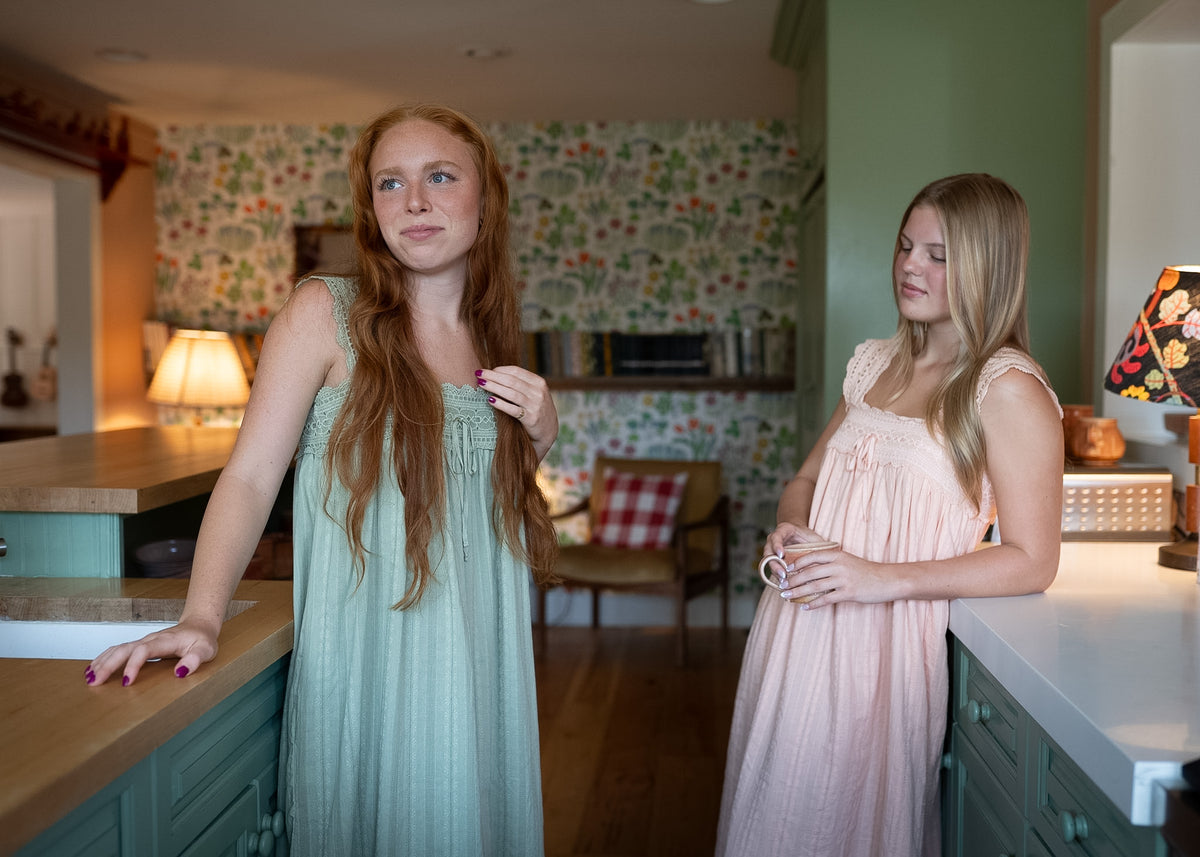 Wren Dress – Green & Peach