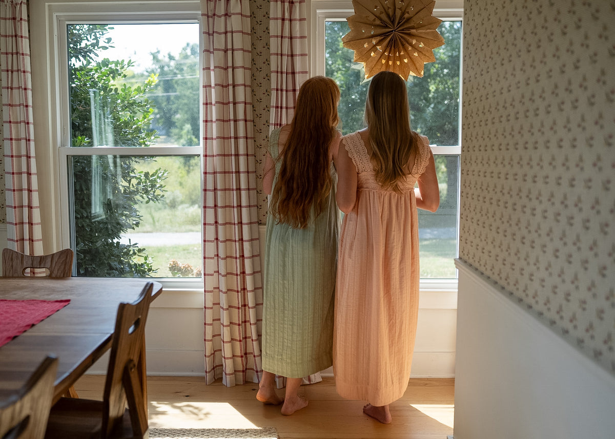 Wren Dress – Green & Peach