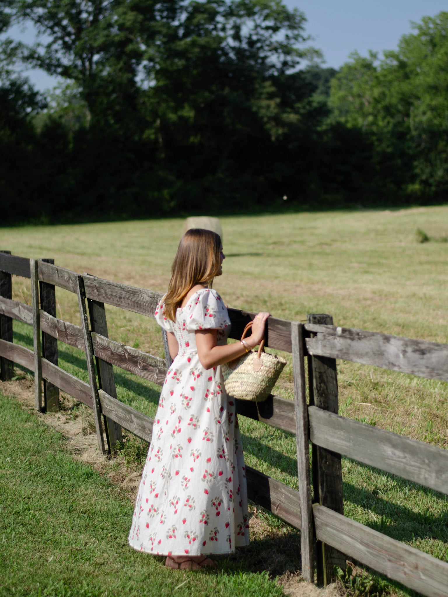 Strawberry Haze Midi Dress- Final Sale