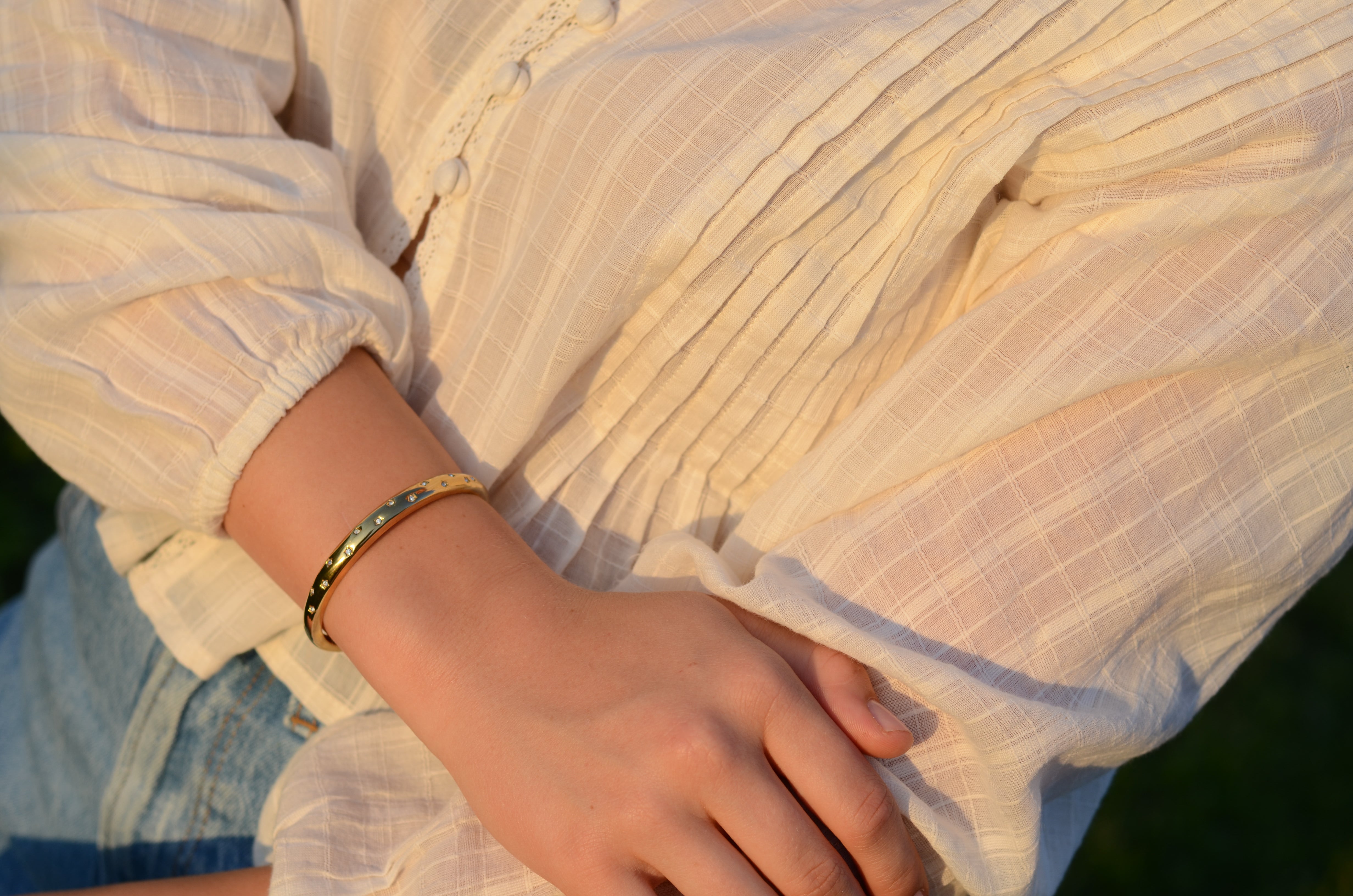 The Stars Bangle – 18k Gold Plated Stainless Steel