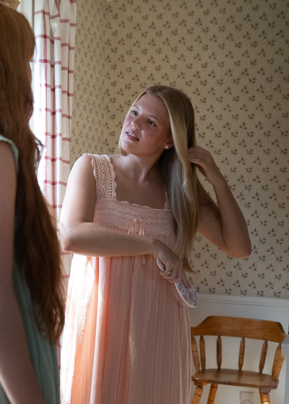 Wren Dress – Green & Peach