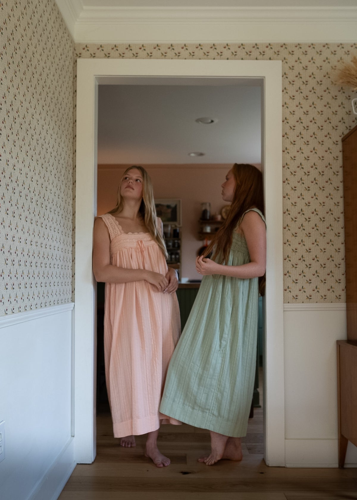 Wren Dress – Green & Peach
